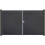 GroJa Doppeltor BasicLine schmal PVC-Steckzaun Anthrazit 