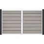 GroJa Doppeltor Solid Grande Premium Steckzaun Bi-Color Sand 