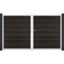 GroJa Doppeltor Solid Grande Premium Steckzaun Schwarz co-extrudiert