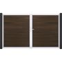 GroJa Doppeltor Solid Grande Steckzaun Walnuss co-extrudiert