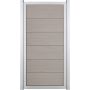 GroJa Viento Sichtschutzzaun Hochkant Bi-Color Sand mit Alu-Rahmen EV1 silber Sichtschutz Lamellenzaun