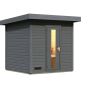 Karibu Woodfeeling Saunahaus Hytti 2 terragrau