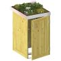 Binto Mülltonnenbox für 1 Behälter, Nadelholz mit Pflanzschale Mülltonnenverkleidung