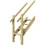 WINNETOO Treppe mit Geländer für Spielturm für Podesthöhe 150 cm, Stufenbreite 61 cm, Stufenstärke 40 mm