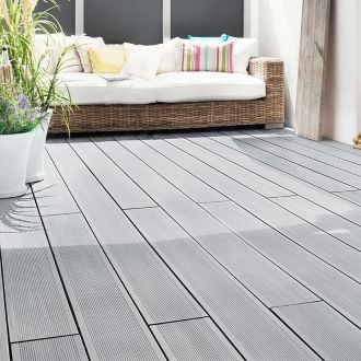 TraumGarten WPC Terrassendiele 20x195mm DREAMDECK PLATINUM Grau