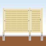 TraumGarten Sichtschutzzaun mit Tor Komplett-Set Holz
